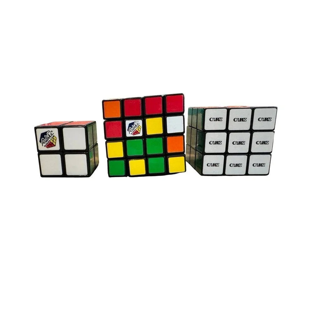 Rubiks Cube Lot of 3 Puzzle Cubes 2x2‎ 3x3 4x4 Master Twisty Puzzles Multicolor